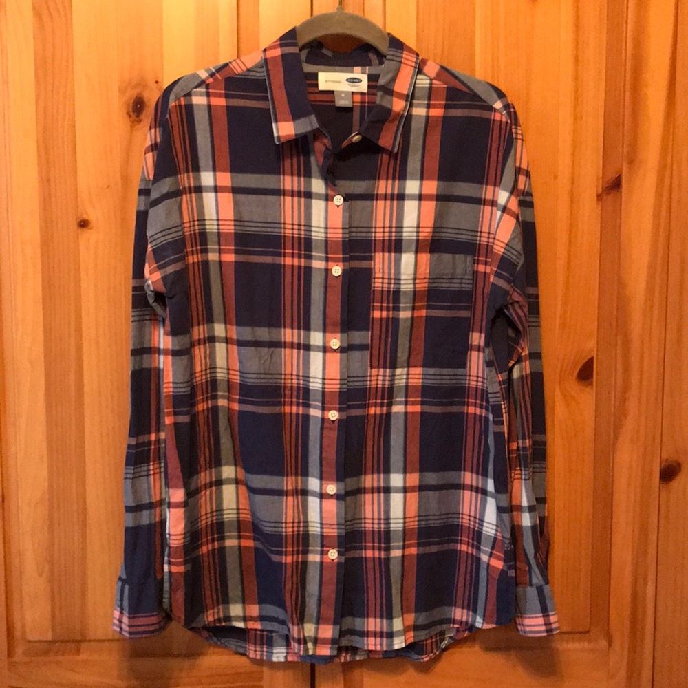 Plaid Button-down Long-Sleeve Shirt